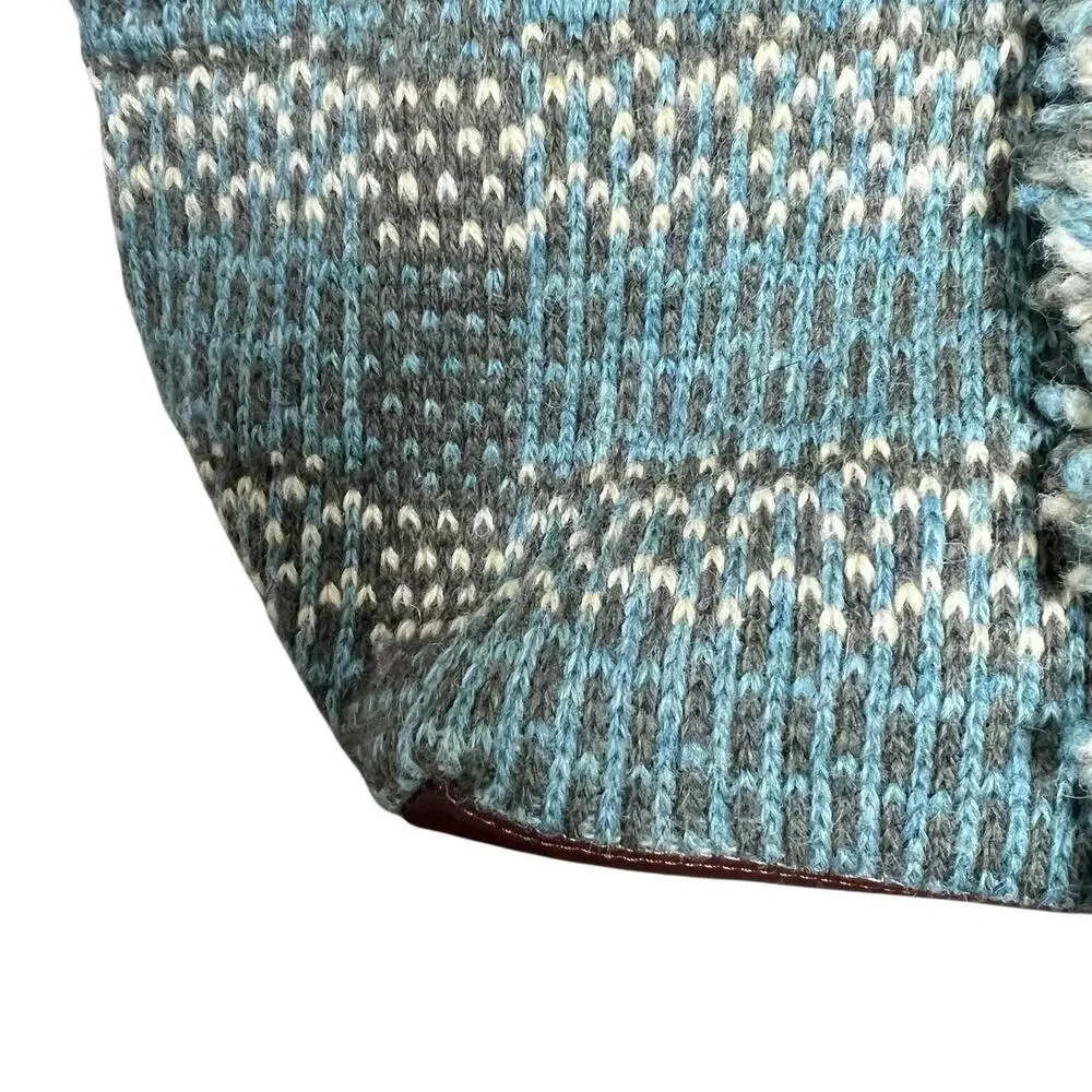 Anthropologie Green 100% Wool Knit Tote Satchel Bag Shopper Tote